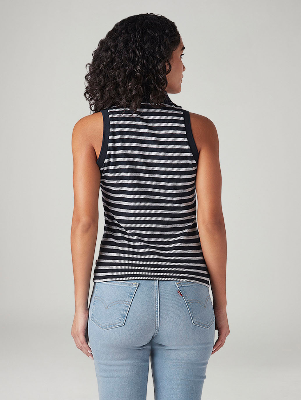 Women's Striped Regular Fit Top - Back View
