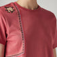 Women's Embroidered Regular Fit Top - Detail View