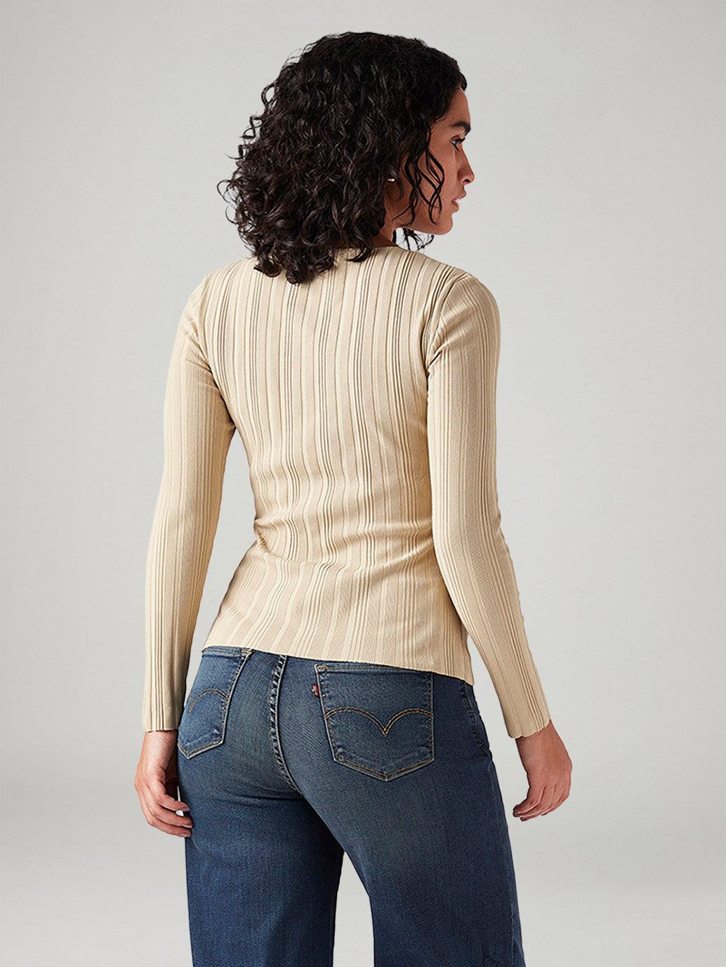 Women's Textured Slim Fit Top - Back View