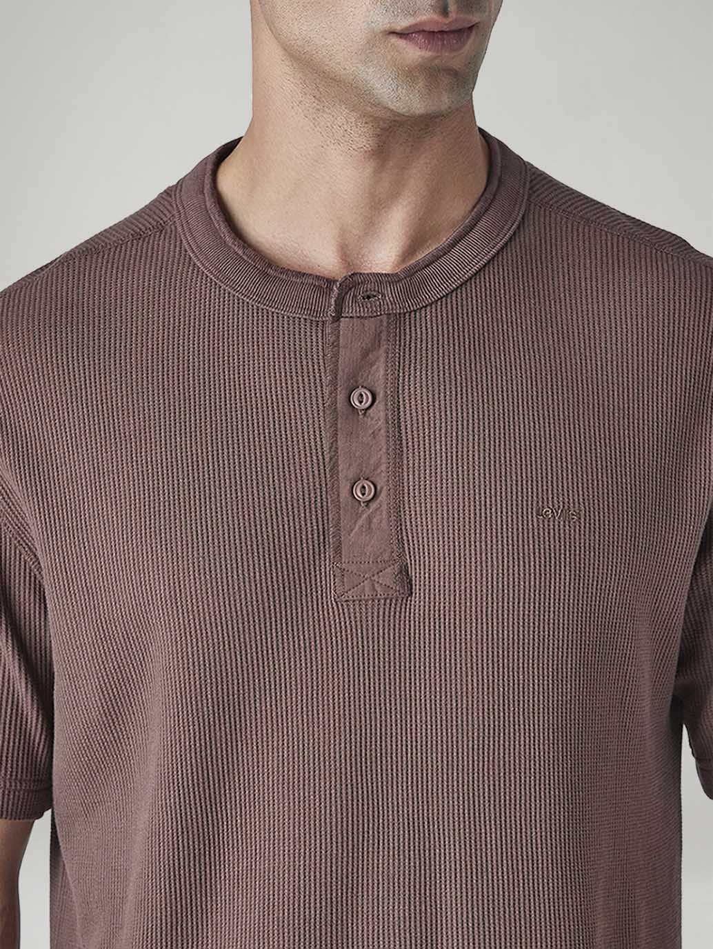 Men's Solid Regular Fit Waffle T-Shirt - 20 View