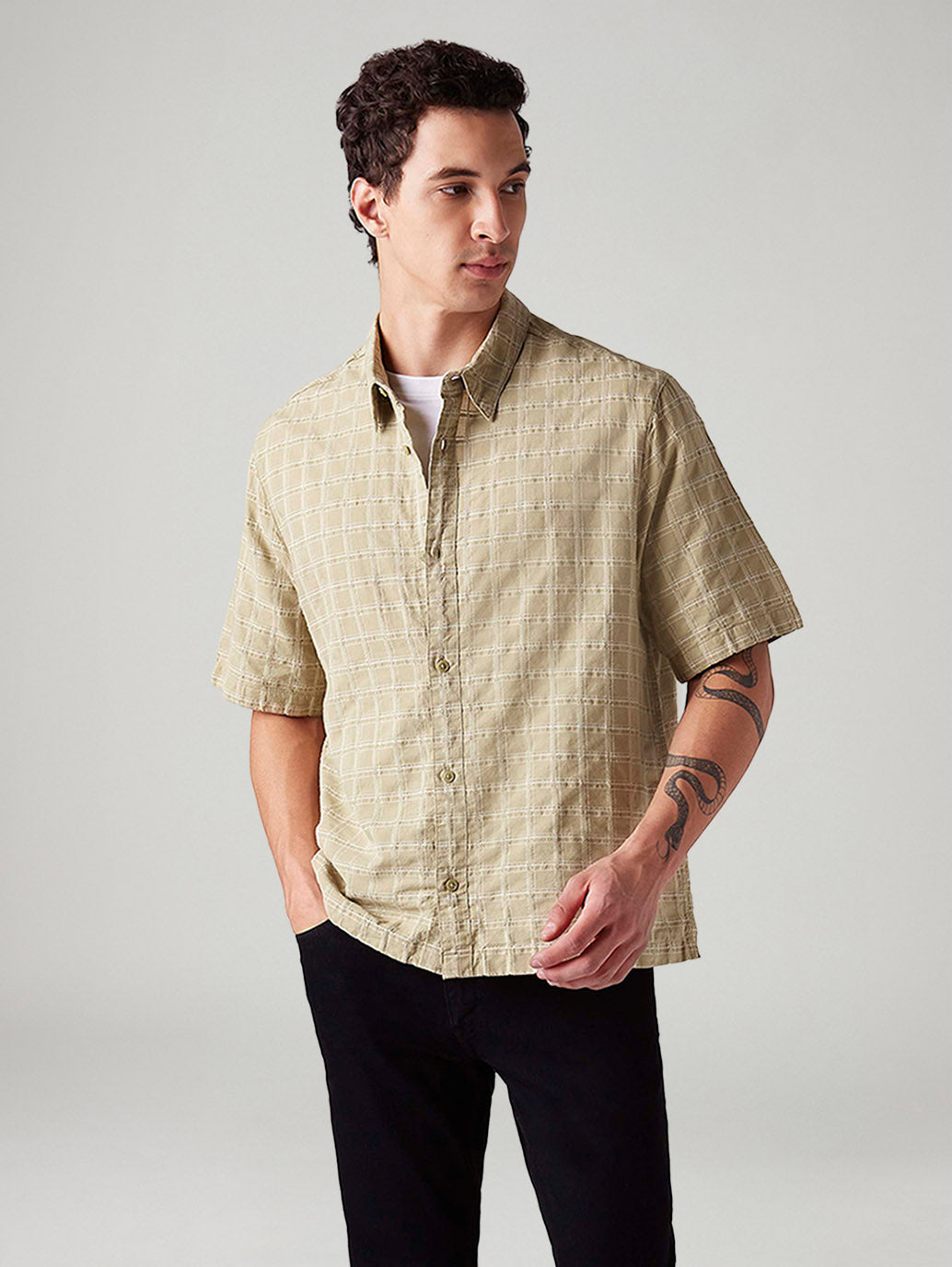 Men's Checkered Boxy Fit Shirt