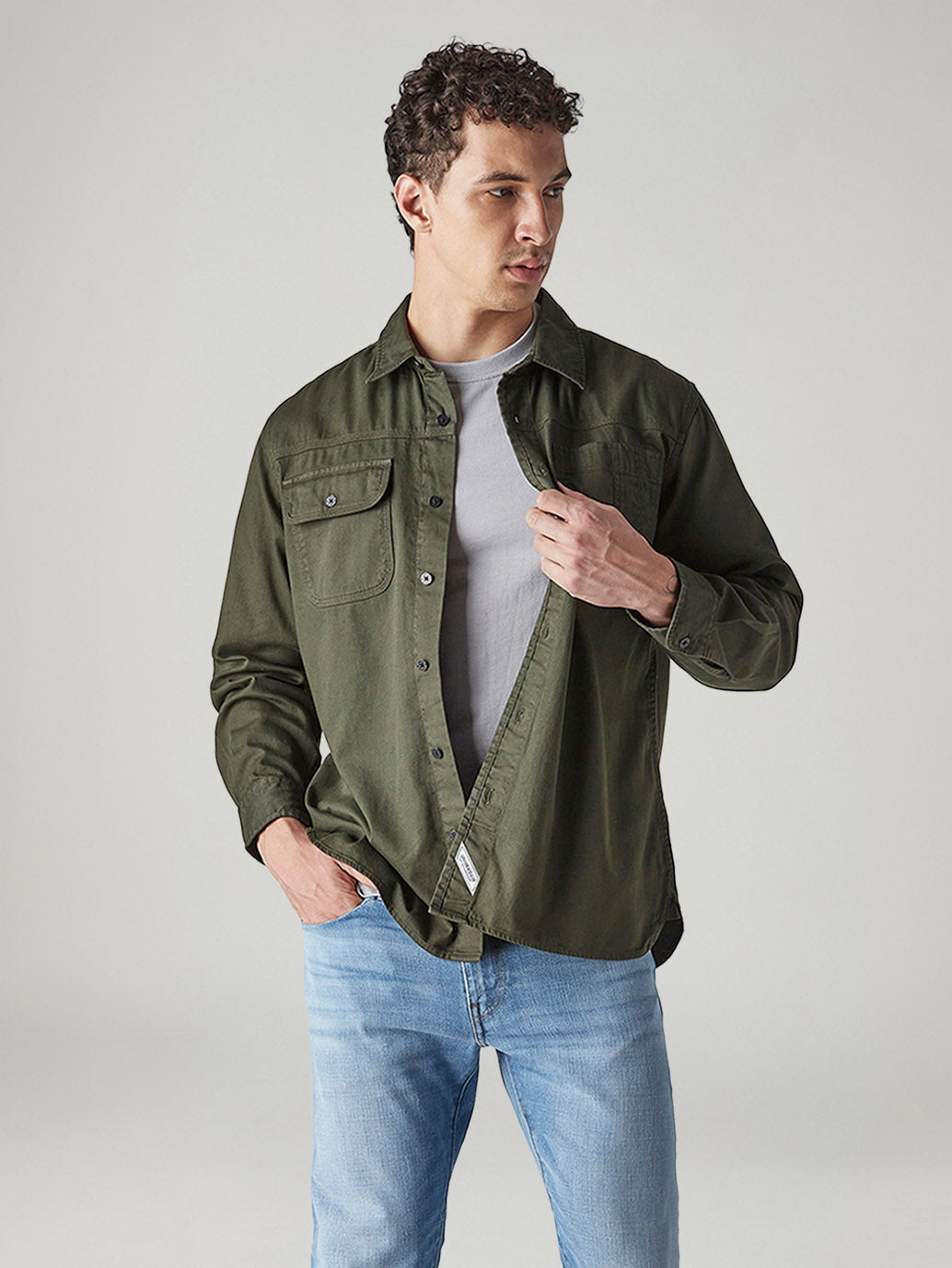 Men's Solid Relaxed Fit Overdyed Shirt