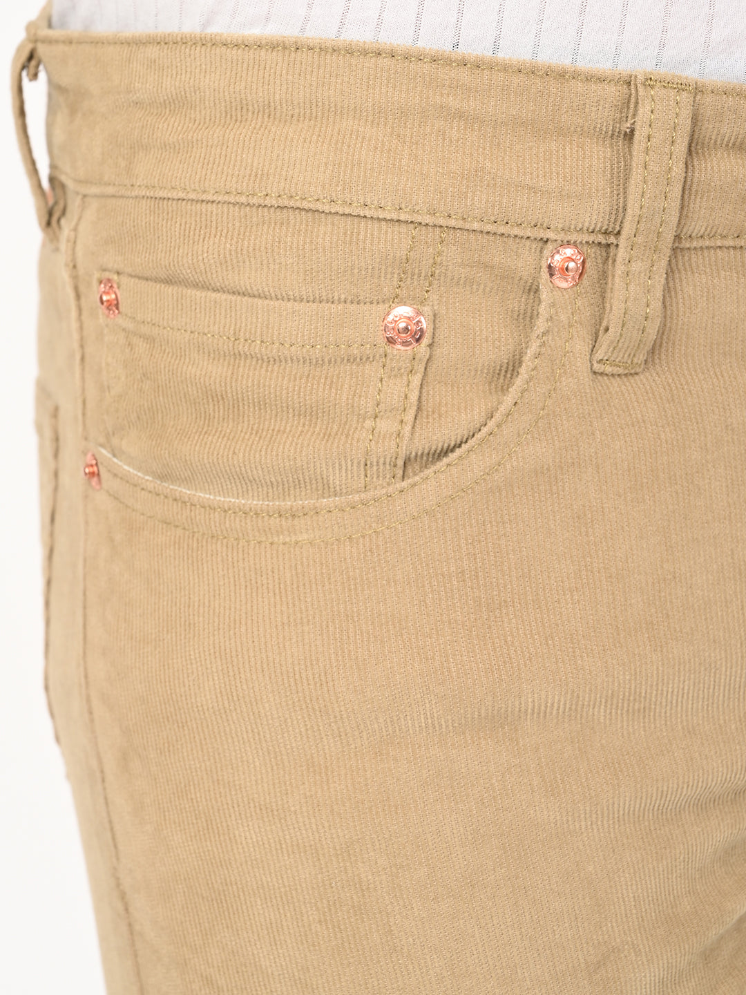 Men's 511 Beige Slim Fit Mid Rise Chinos - detail View