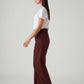 Women's Maroon Loose Fit High Rise Trousers - Side View