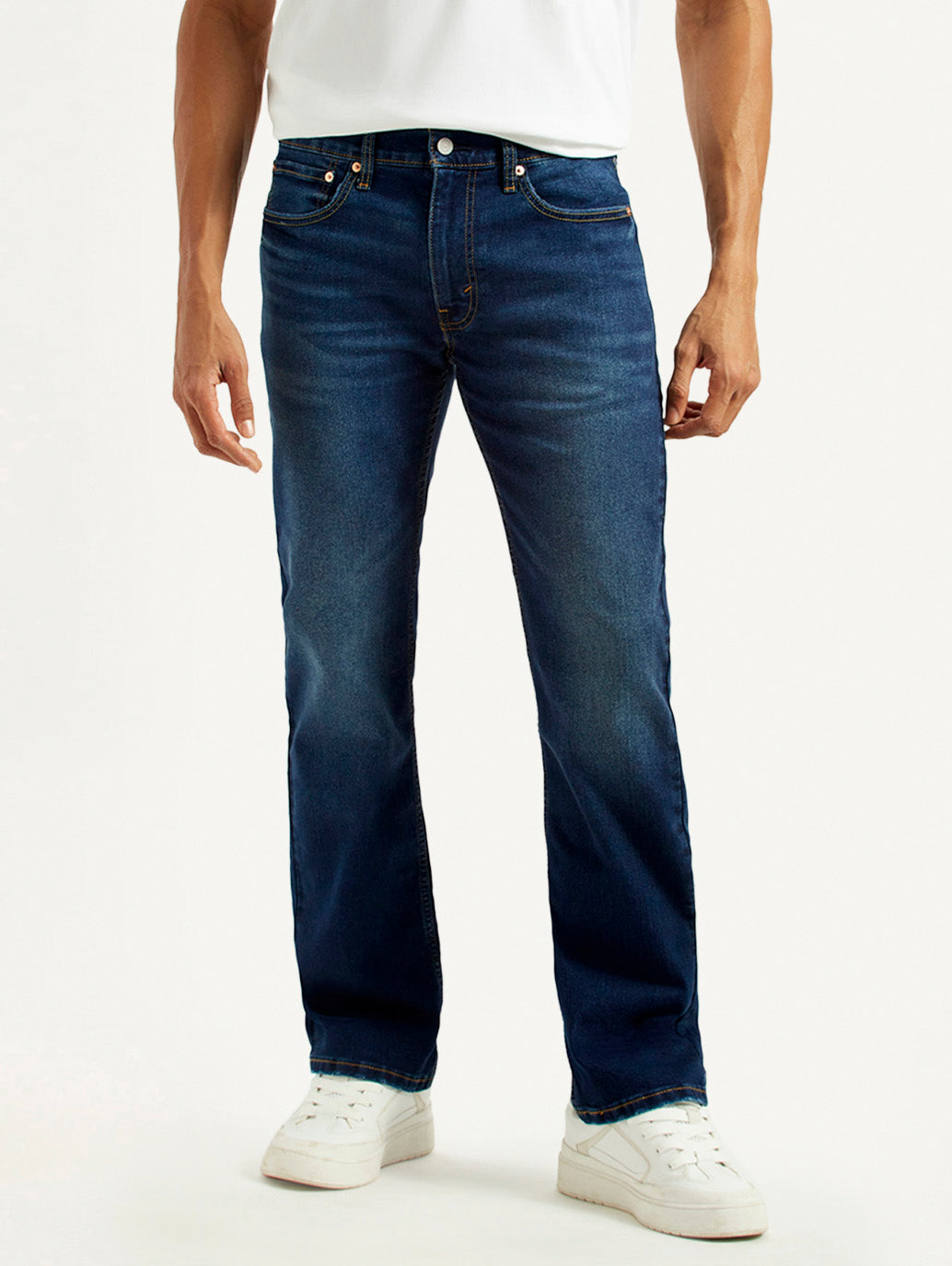 Men's 527 Dark Indigo Bootcut Fit Mid Rise Jeans - Front View
