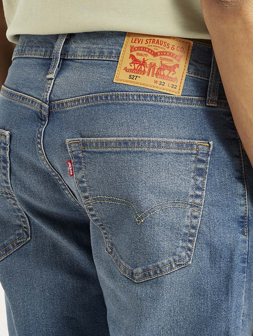 Men's 527 Mid Indigo Bootcut Fit Mid Rise Jeans - Detail View