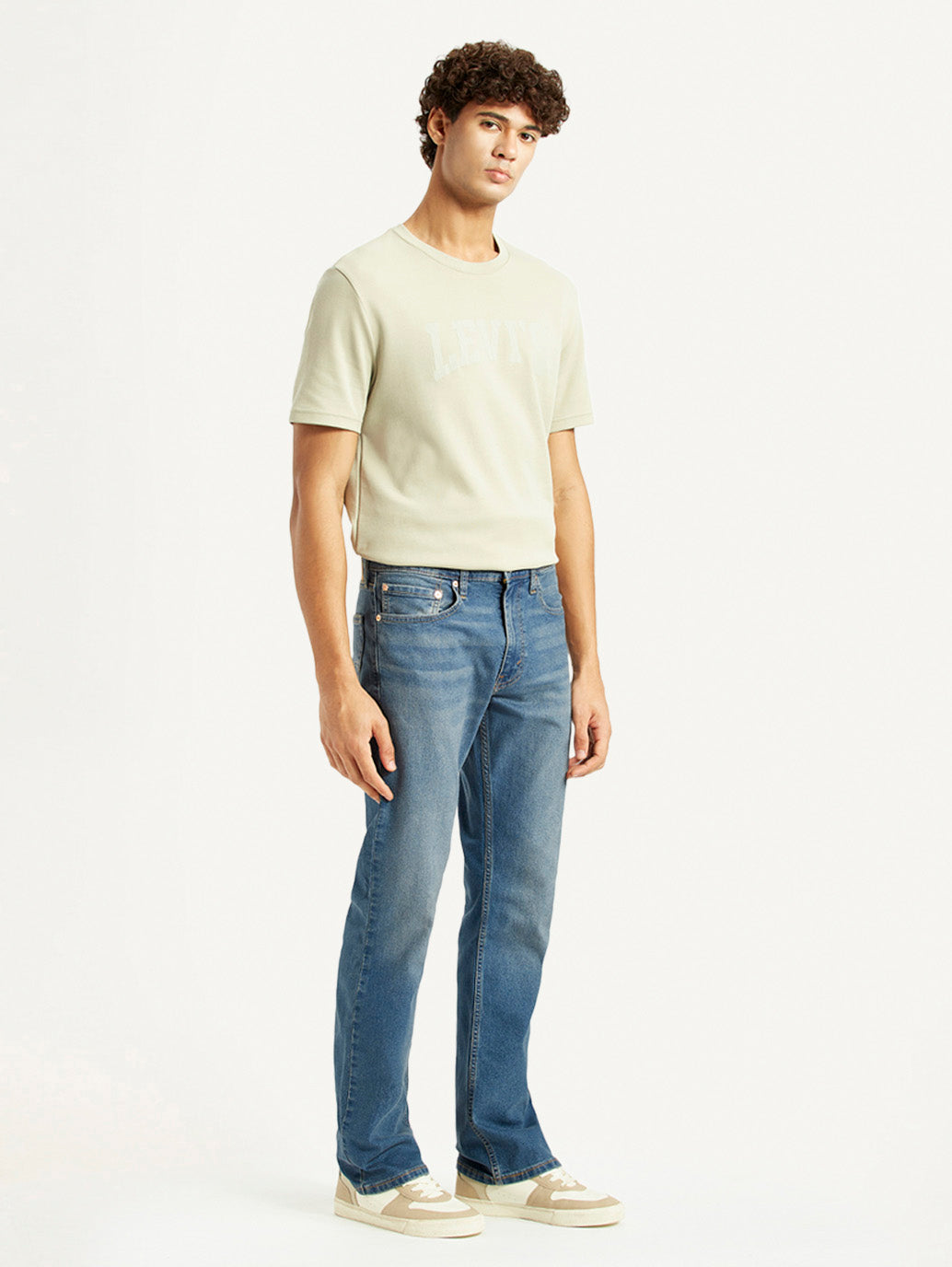 Men's 527 Mid Indigo Bootcut Fit Mid Rise Jeans - Side View