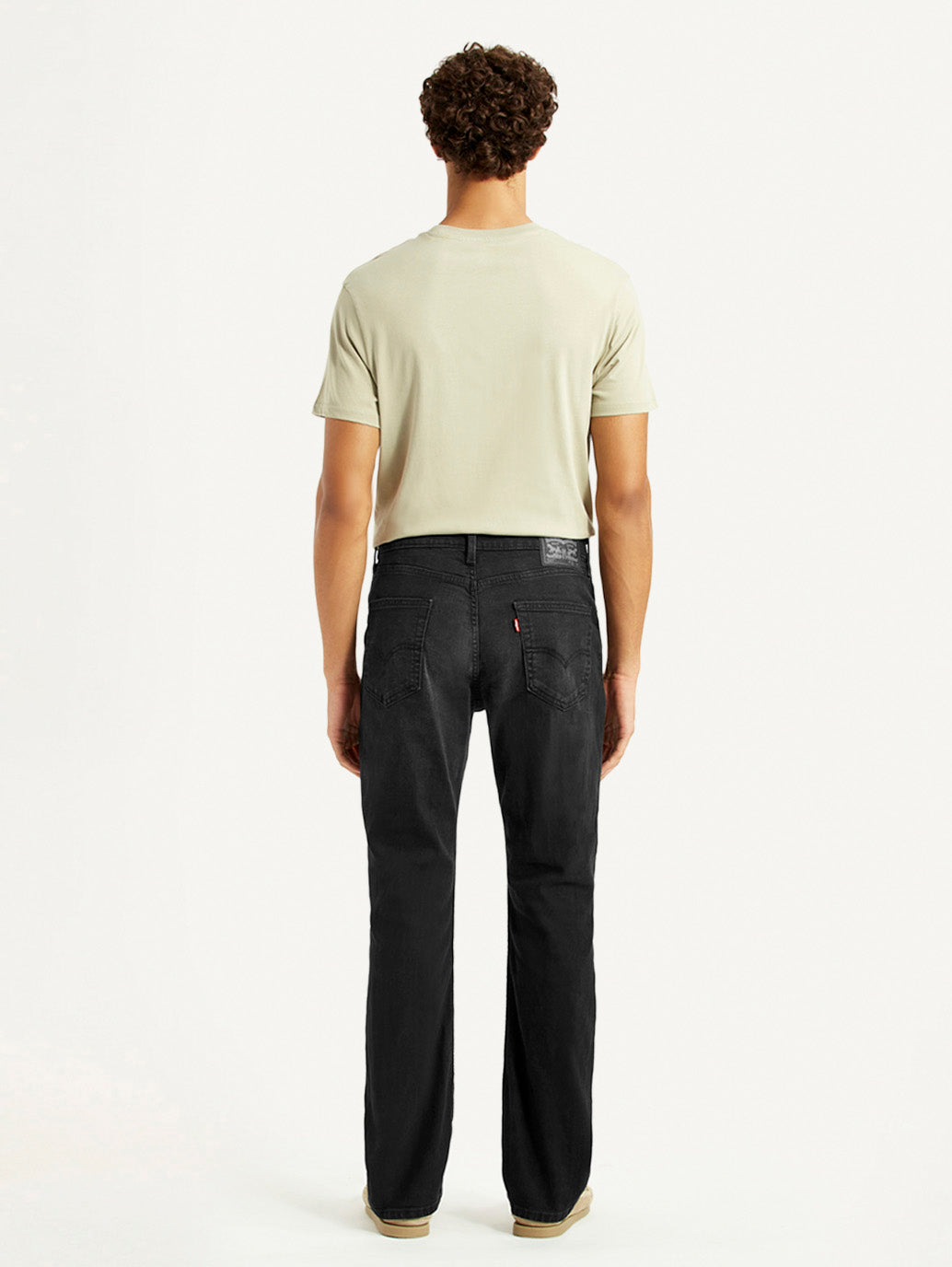 Men's 527 Black Slim Bootcut Fit Mid Rise Jeans - Back View