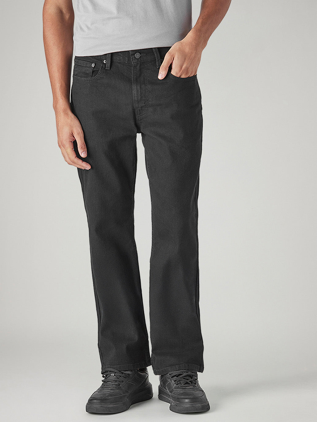 Men's 527 Charcoal Grey Bootcut Fit Mid Rise Jeans - Front View
