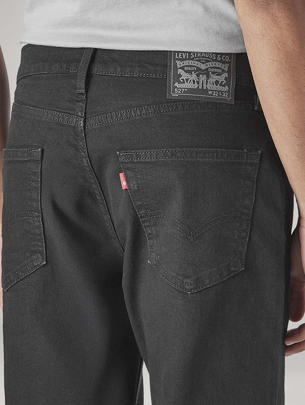 Men's 527 Charcoal Grey Bootcut Fit Mid Rise Jeans - Detail View