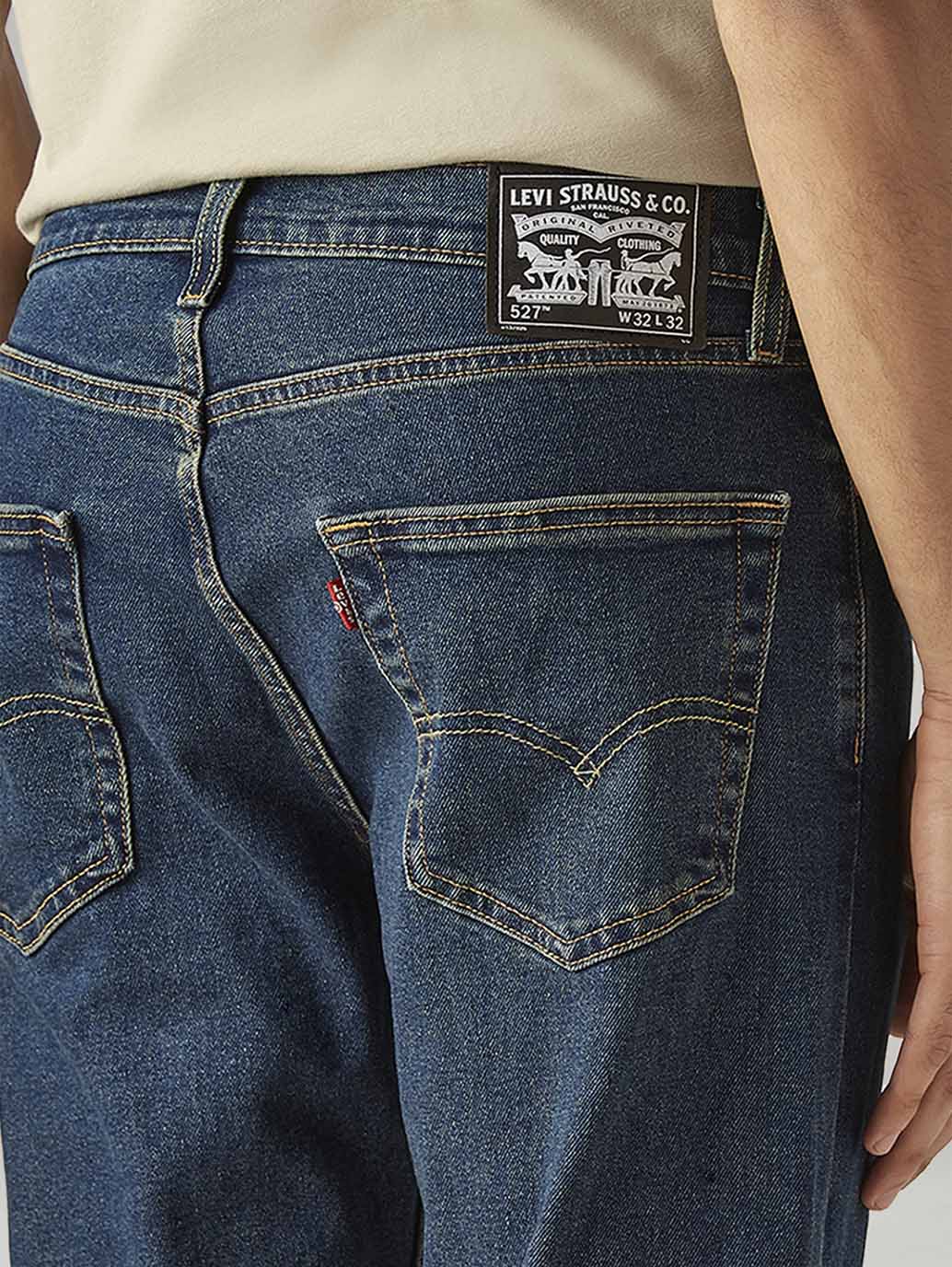 Men's 527 Blue Bootcut Fit Mid Rise Tinted Jeans - Detail View