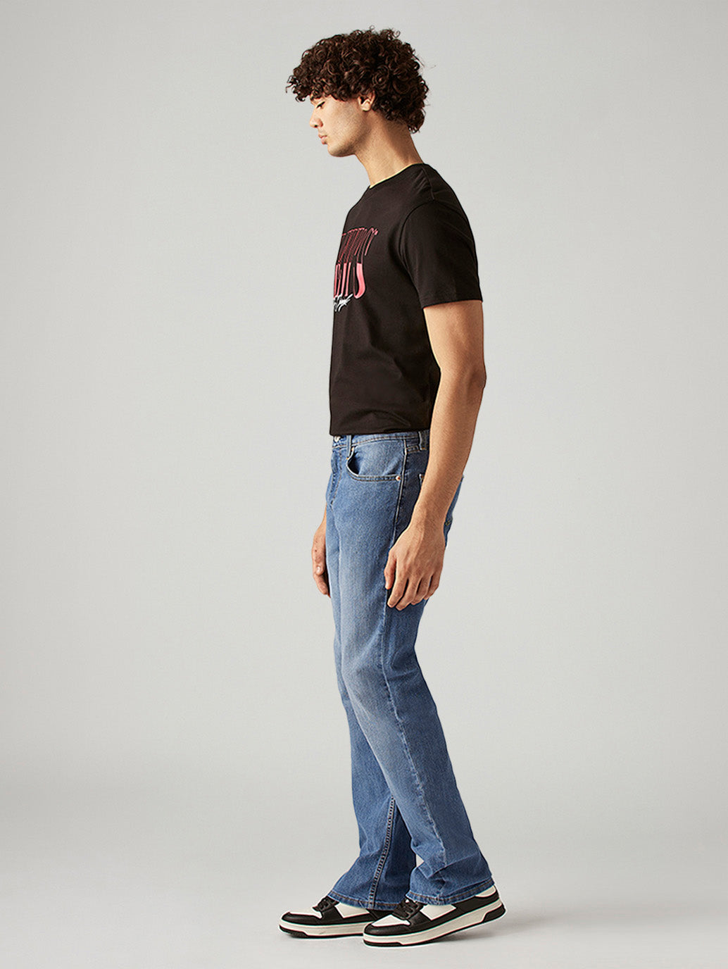 Men's 527 Blue Bootcut Fit Mid Rise Jeans - Side View