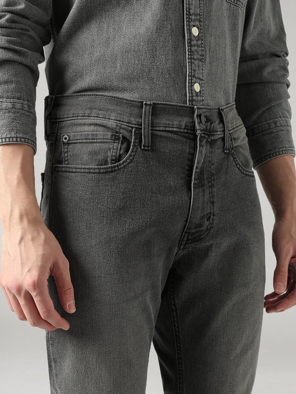 Men's 527 Grey Bootcut Fit Mid Rise Jeans - Detail View