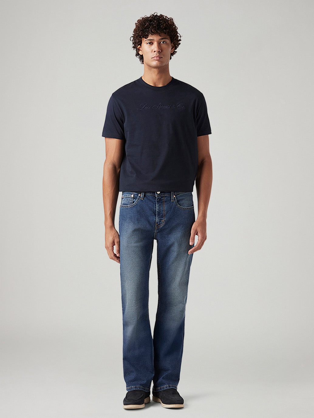 Men's 527 Blue Bootcut Fit Mid Rise Jeans - Front View