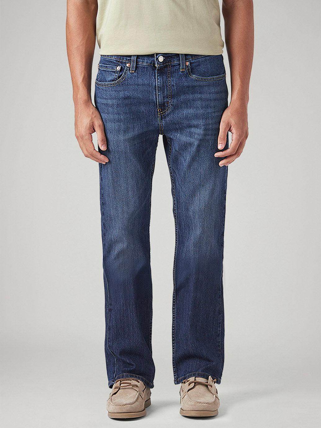 Men's 527 Dark Indigo Bootcut Fit Mid Rise Jeans - Front View