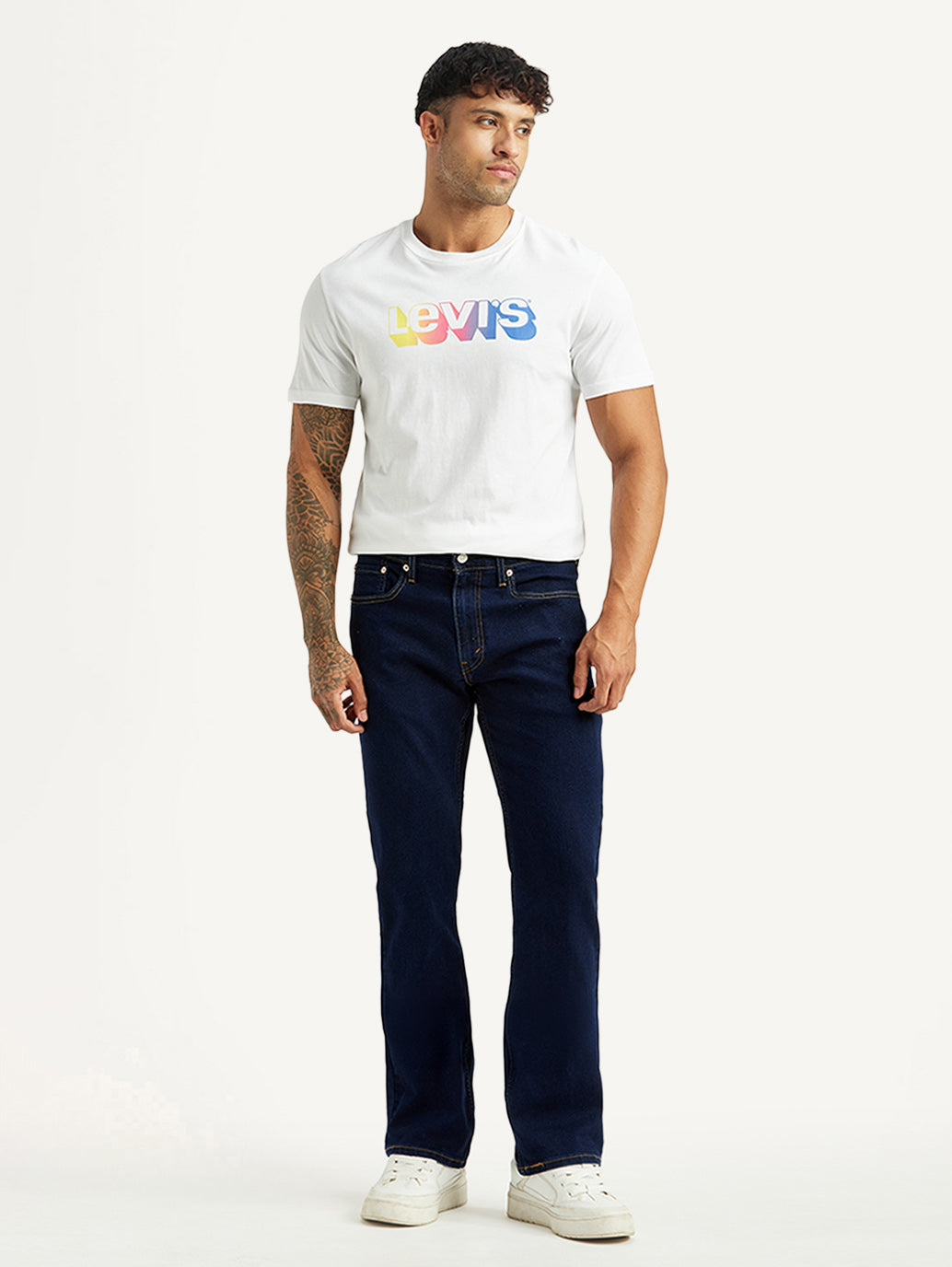 Men's 527 Dark Indigo Bootcut Mid Rise Jeans - Front View
