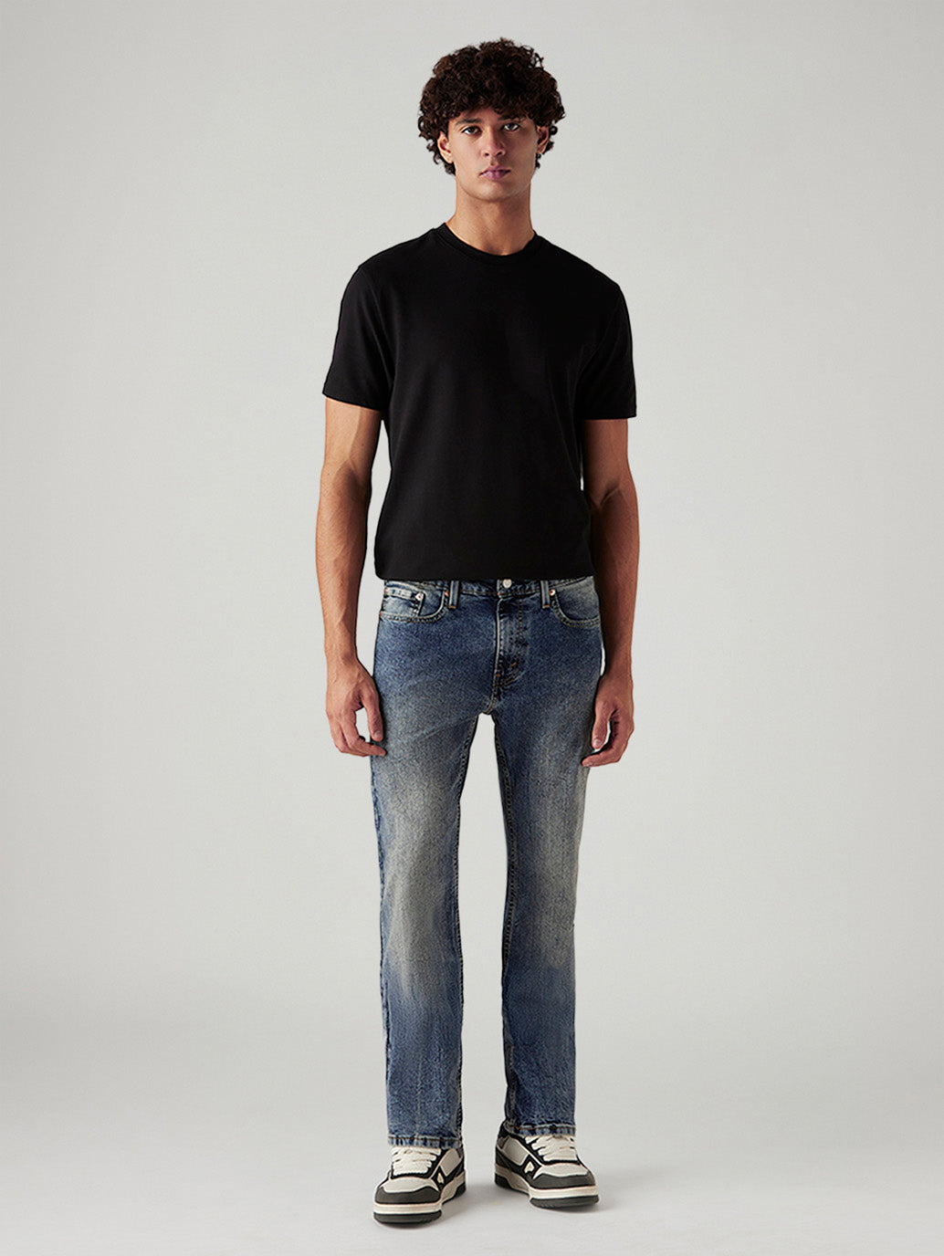 Men's Tinted 527 Med Indigo Bootcut Mid Rise Jeans - Front View