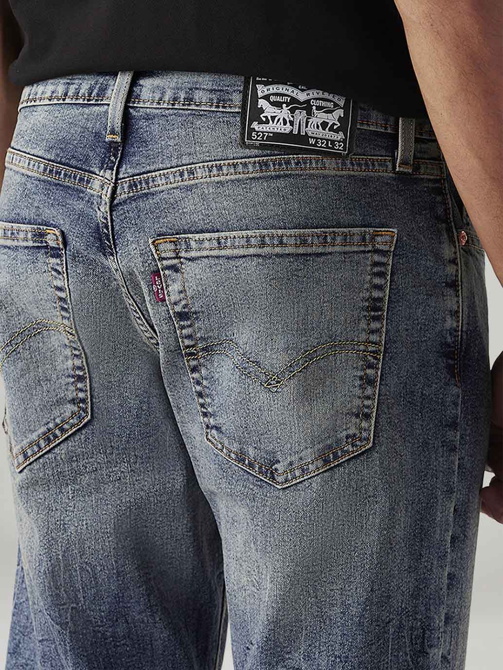 Men's Tinted 527 Med Indigo Bootcut Mid Rise Jeans - 20 View