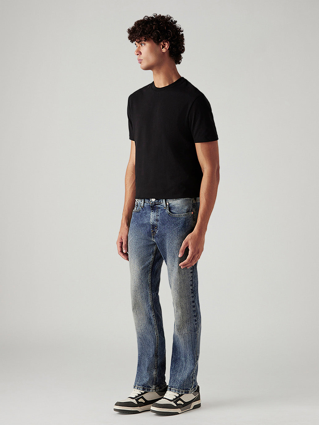 Men's Tinted 527 Med Indigo Bootcut Mid Rise Jeans - Side View