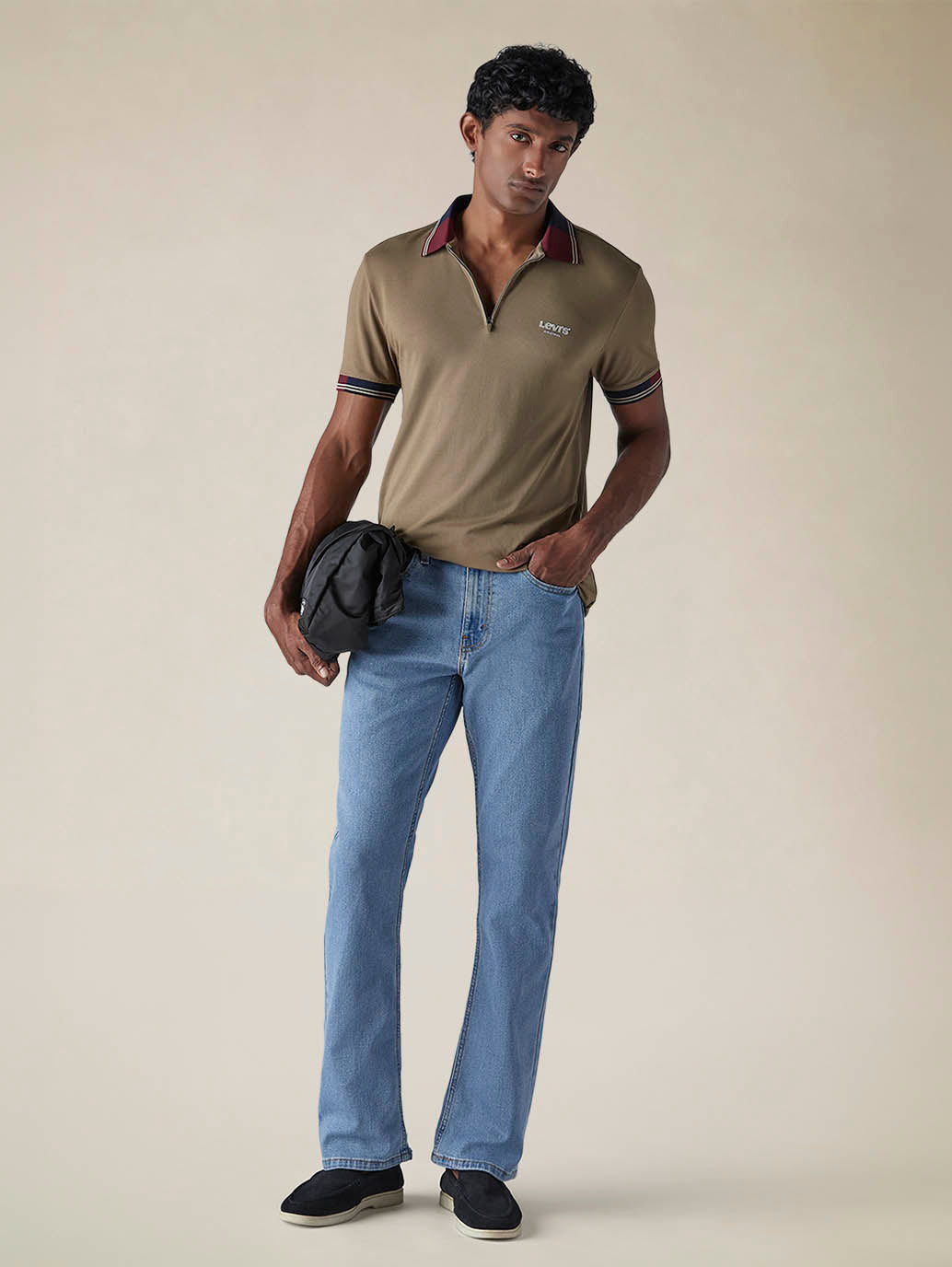 Mens 527 Mid Rise Bootcut Fit Cotton Stretch Blend Jeans
