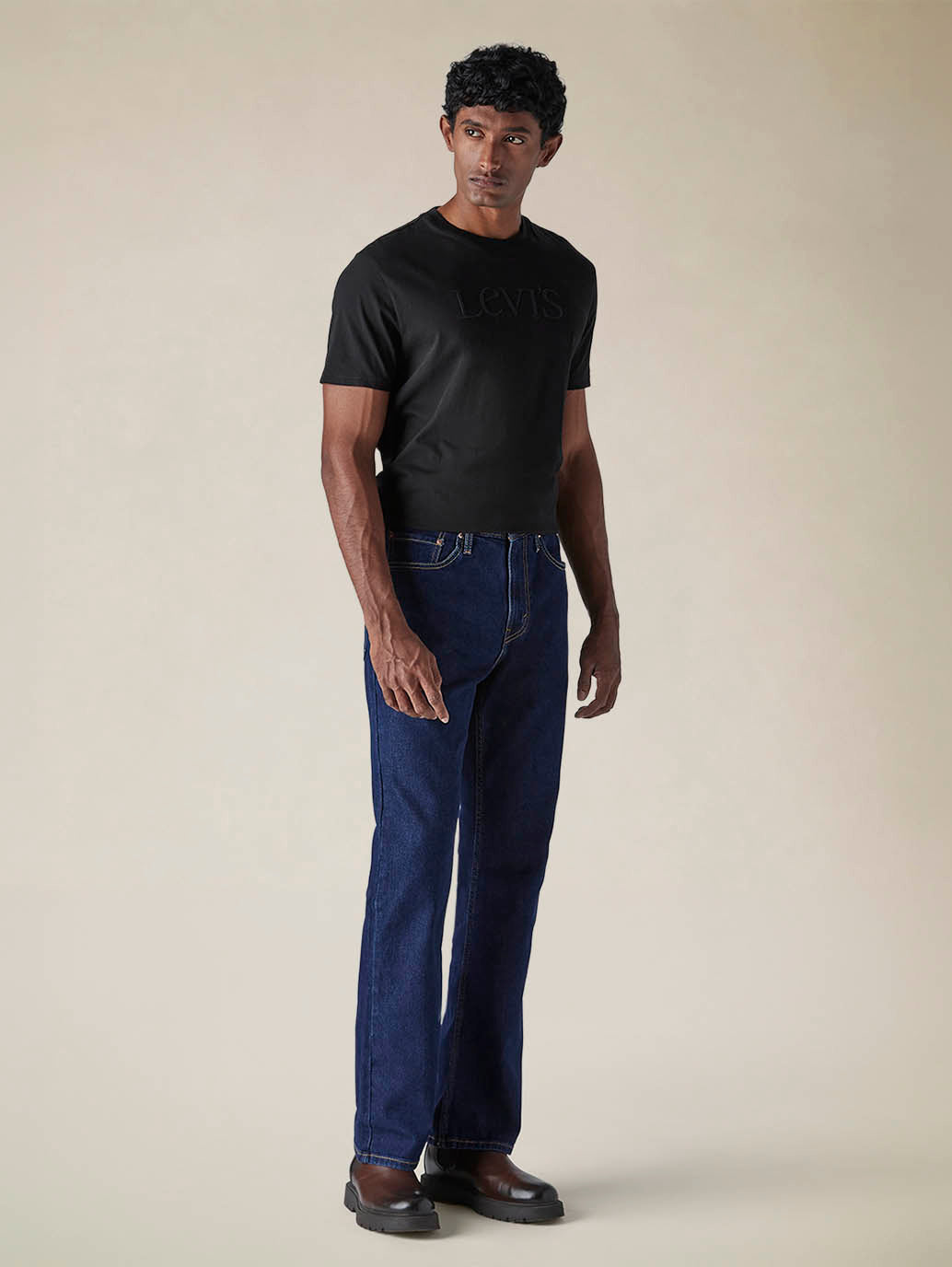 Mens 527 Mid Rise Bootcut Fit Cotton Stretch Blend Jeans - Side View