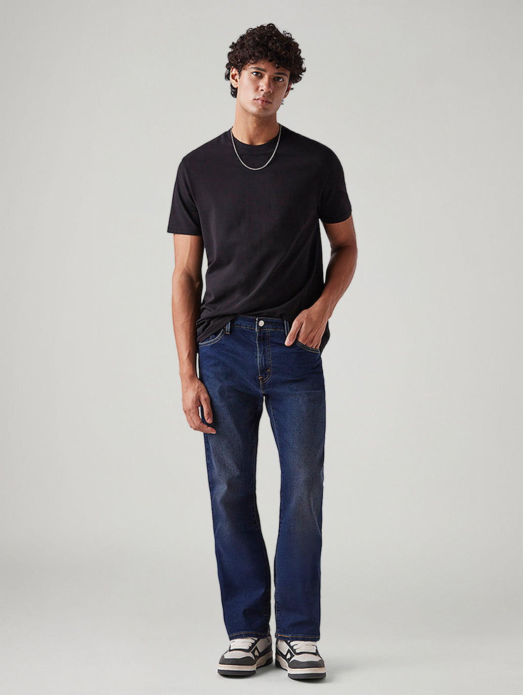 Men's 517 Dark Blue Bootcut Fit Mid Rise Tinted Jeans
