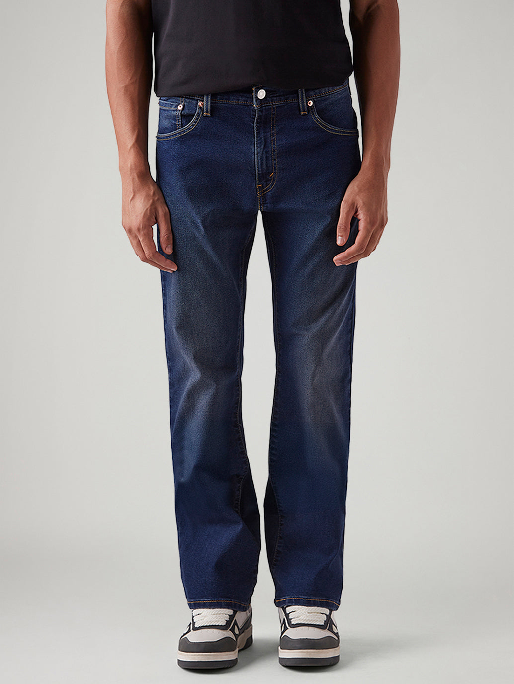 Men's 517 Dark Blue Bootcut Fit Mid Rise Tinted Jeans - Front View