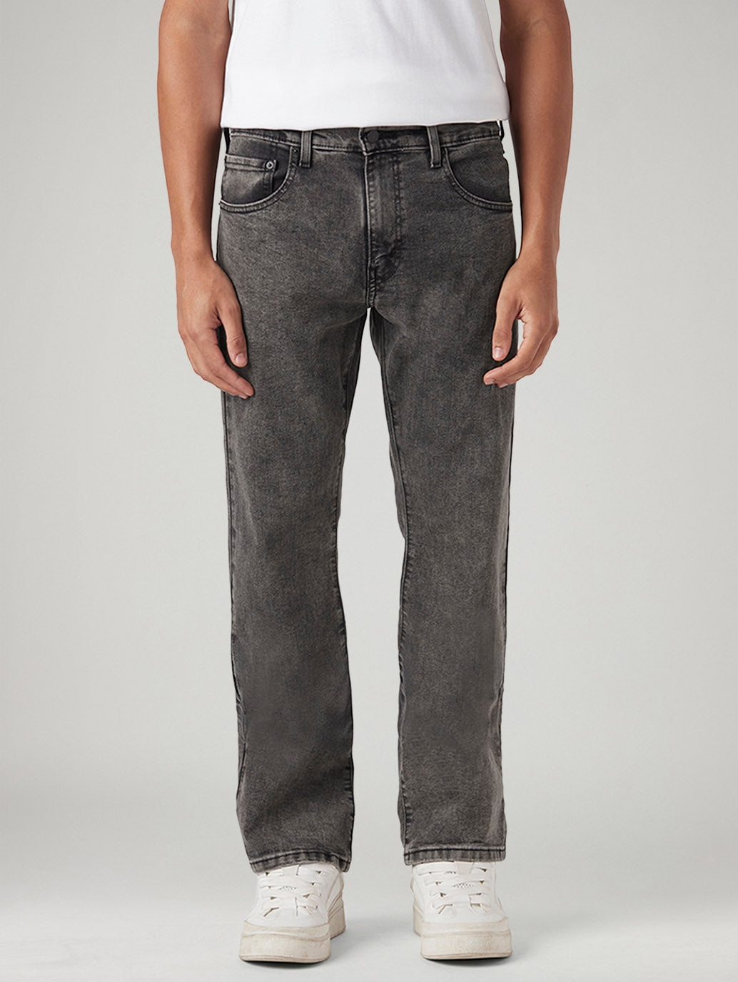 Men's 517 Charcoal Grey Bootcut Fit Mid Rise Jeans - Front View