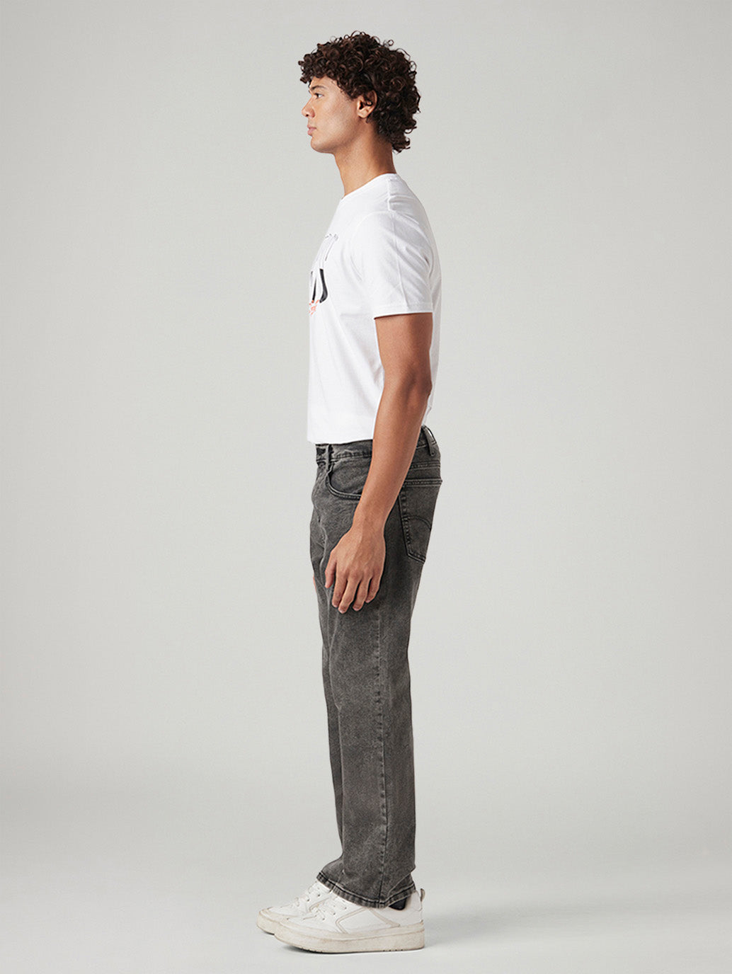 Men's 517 Charcoal Grey Bootcut Fit Mid Rise Jeans - Side View