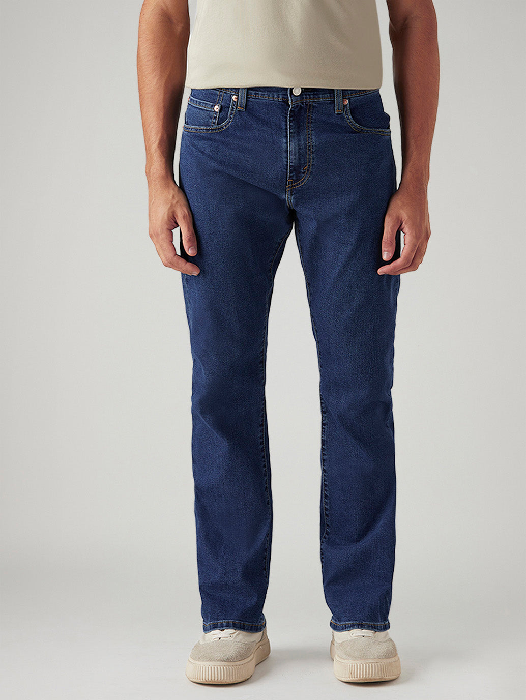 Men's 517 Med Indigo Bootcut Mid Rise Jeans - Front View