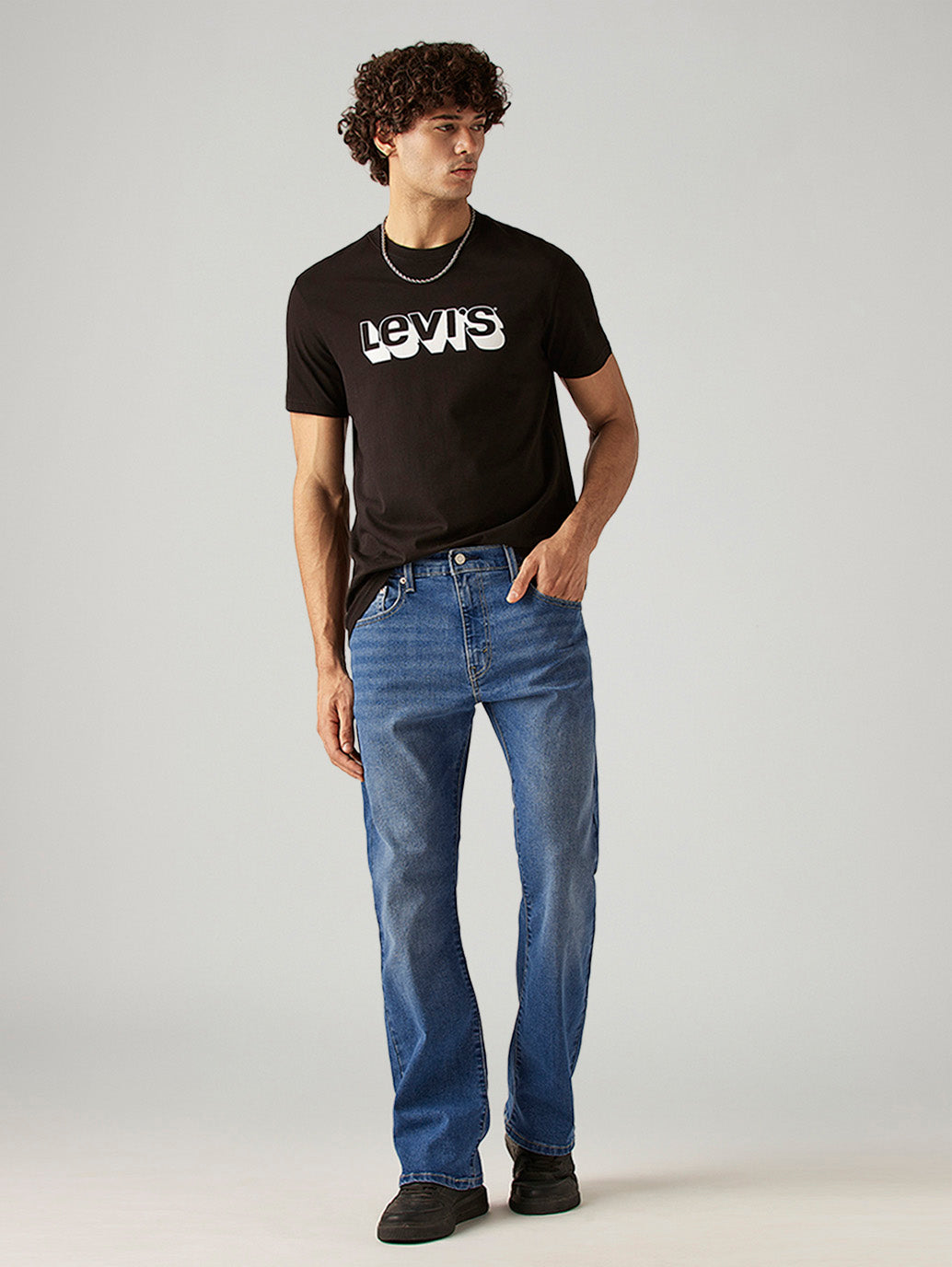 Men's 517 Blue Bootcut Fit Mid Rise Jeans