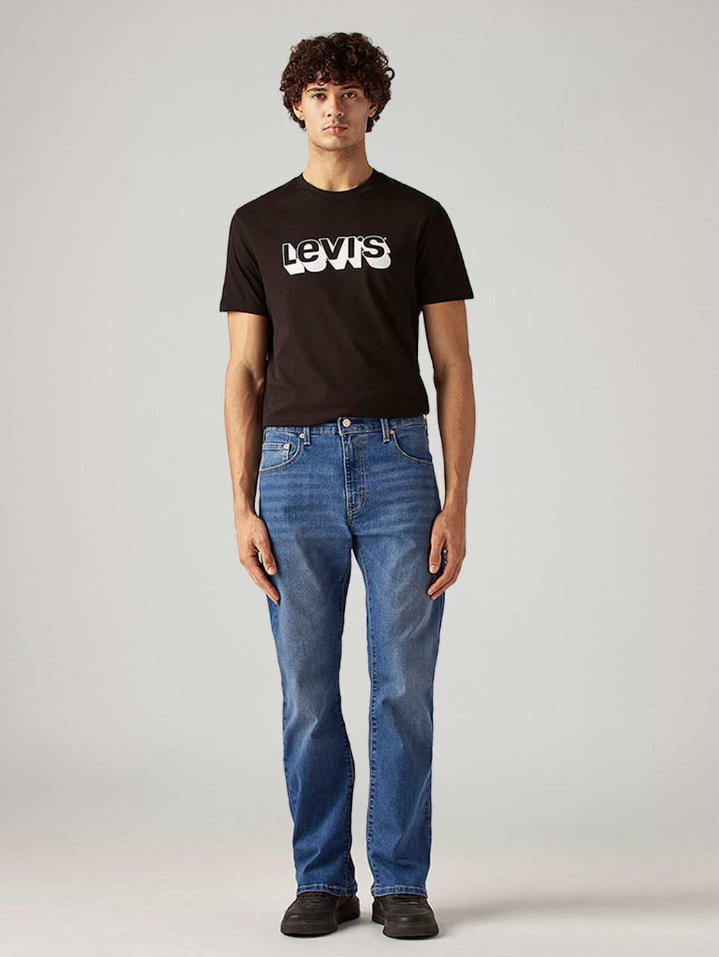 Men's 517 Blue Bootcut Fit Mid Rise Jeans - Front View