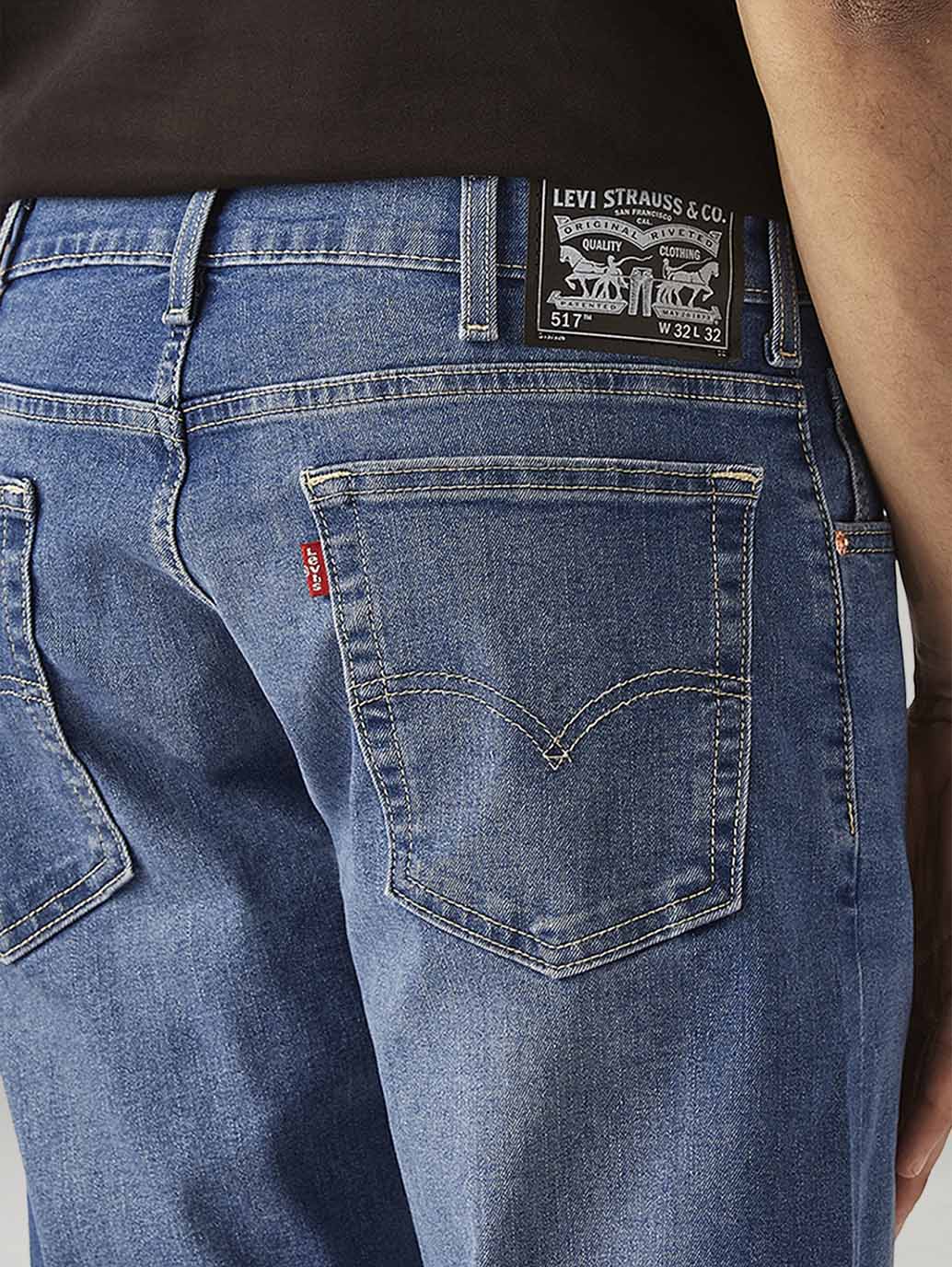 Men's 517 Blue Bootcut Fit Mid Rise Jeans - Detail View