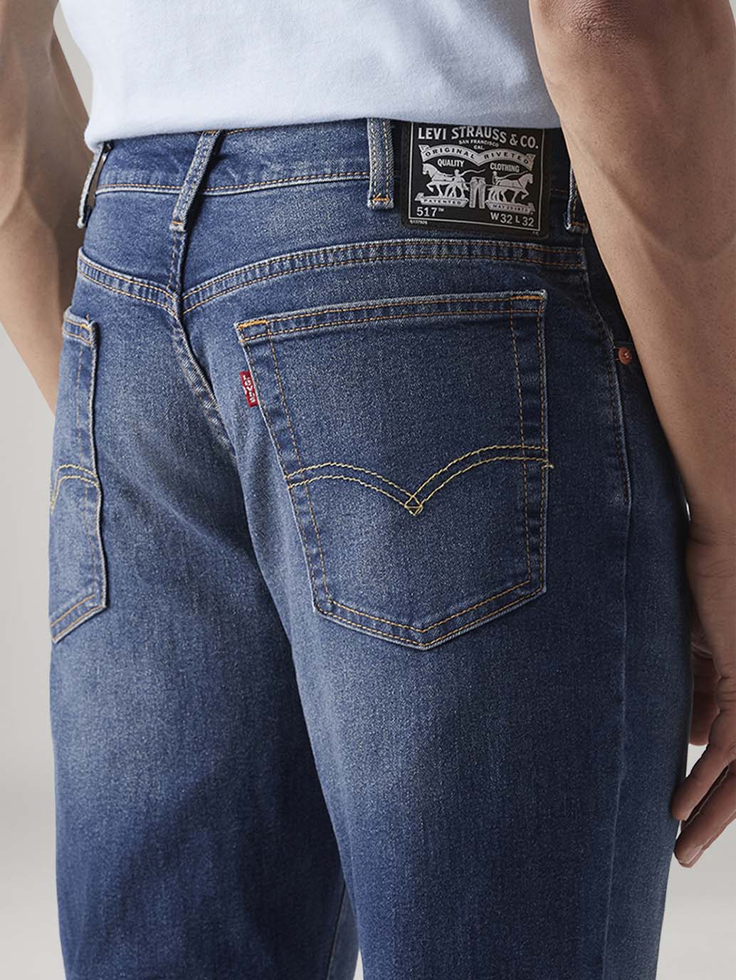 Men's 517 Blue Bootcut Fit Mid Rise Jeans - Detail View
