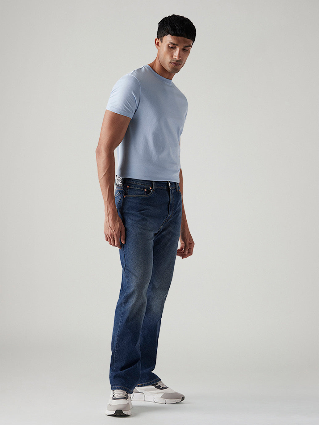 Men's 517 Blue Bootcut Fit Mid Rise Jeans - Side View