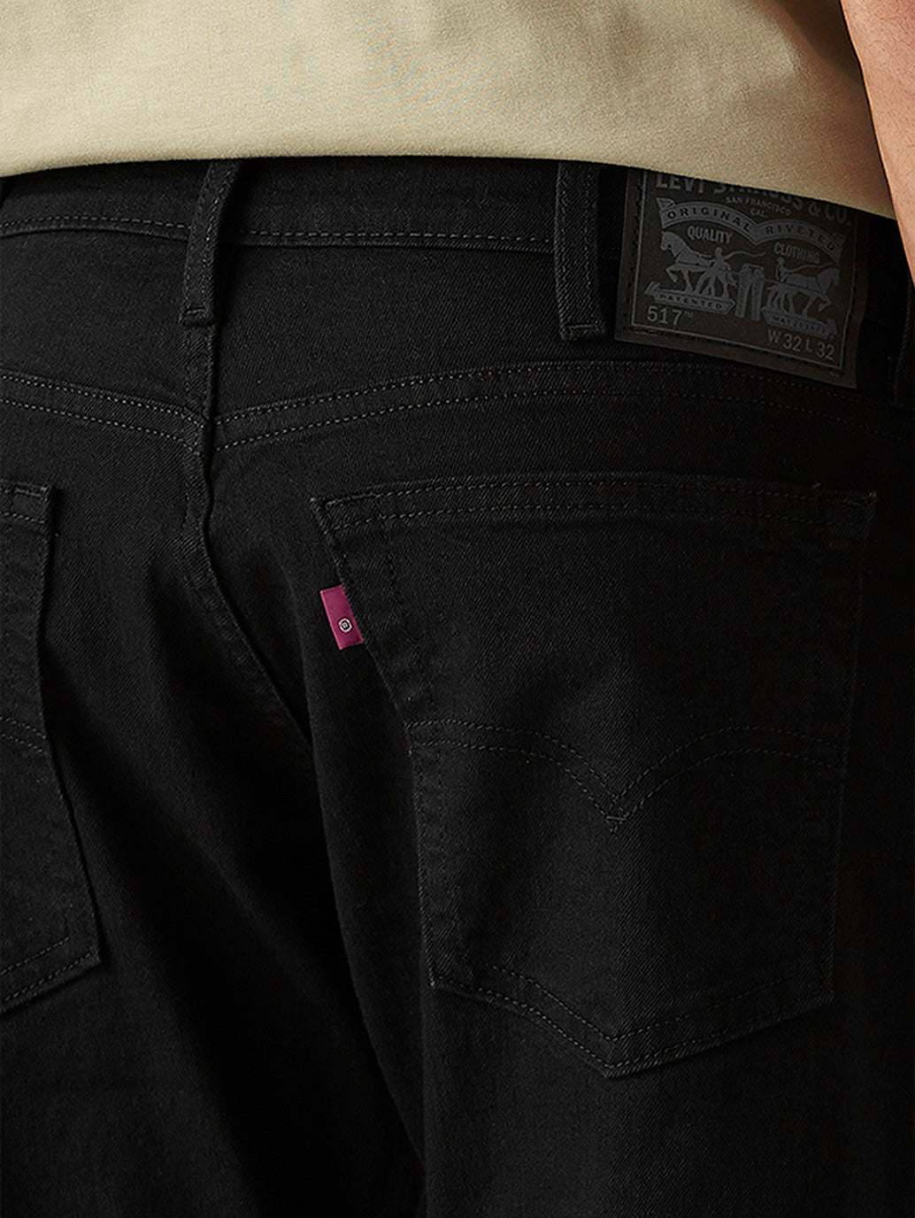 Men's 517 Black Bootcut Mid Rise Jeans - Detail View