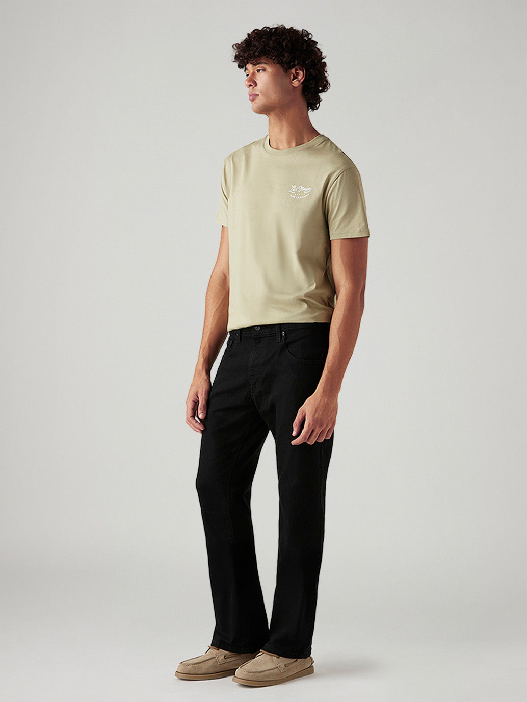 Men's 517 Black Bootcut Mid Rise Jeans - Side View