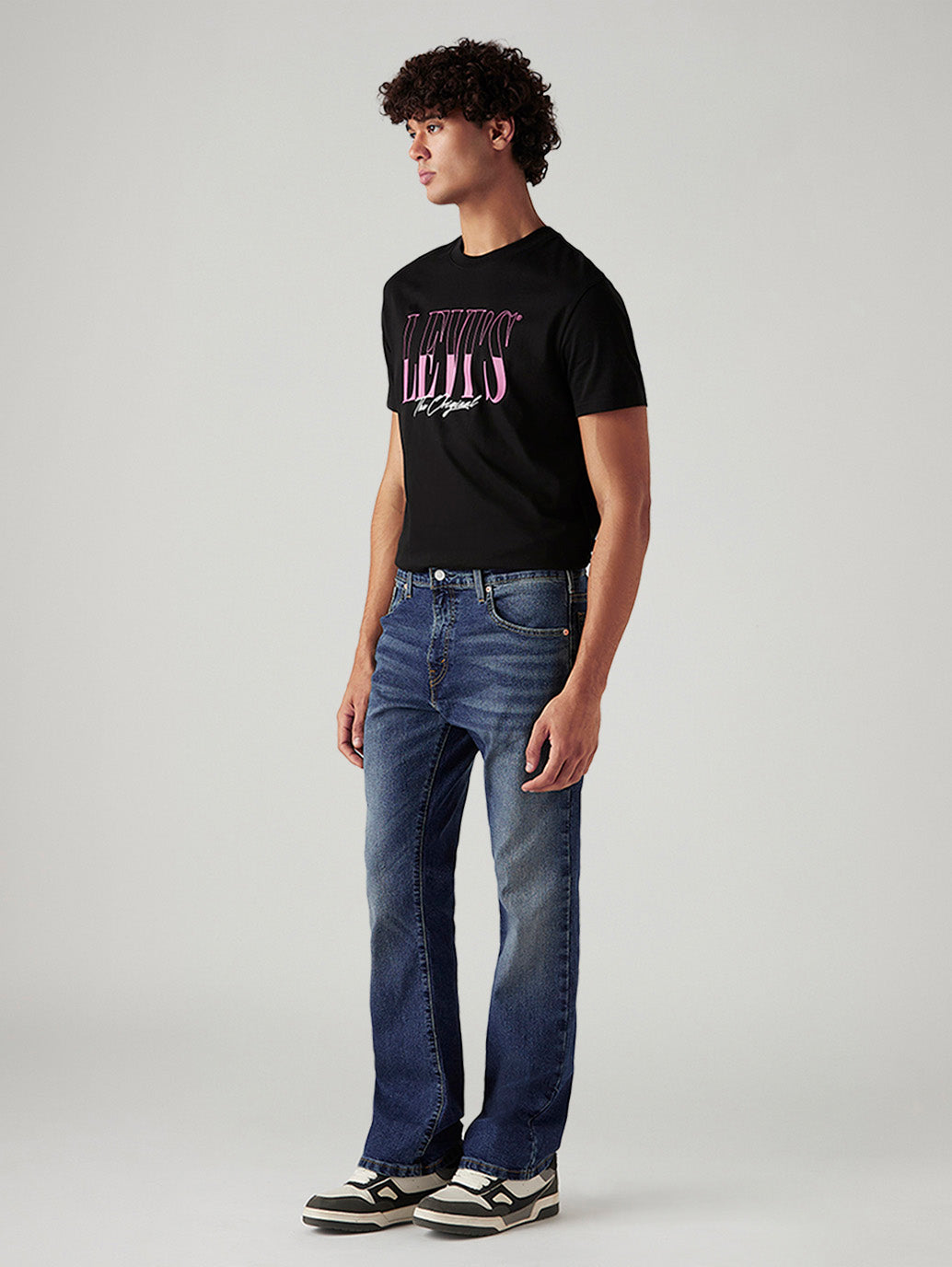 Men's 517 Dark Indigo Bootcut Mid Rise Jeans - Side View