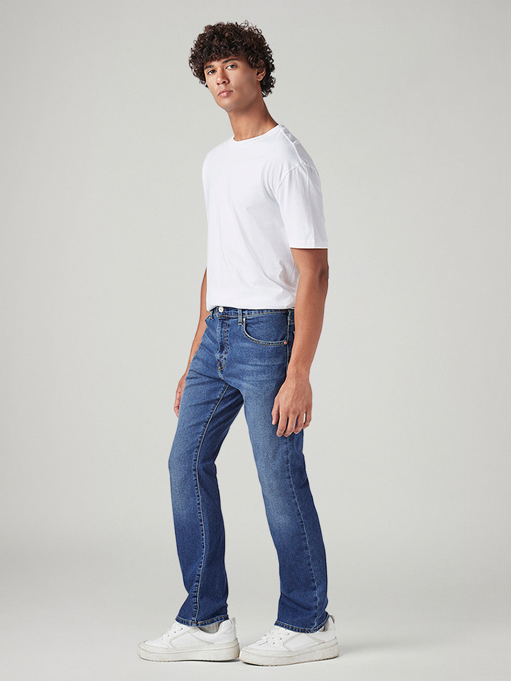 Men's 517 Blue Bootcut Fit Mid Rise Jeans - Side View