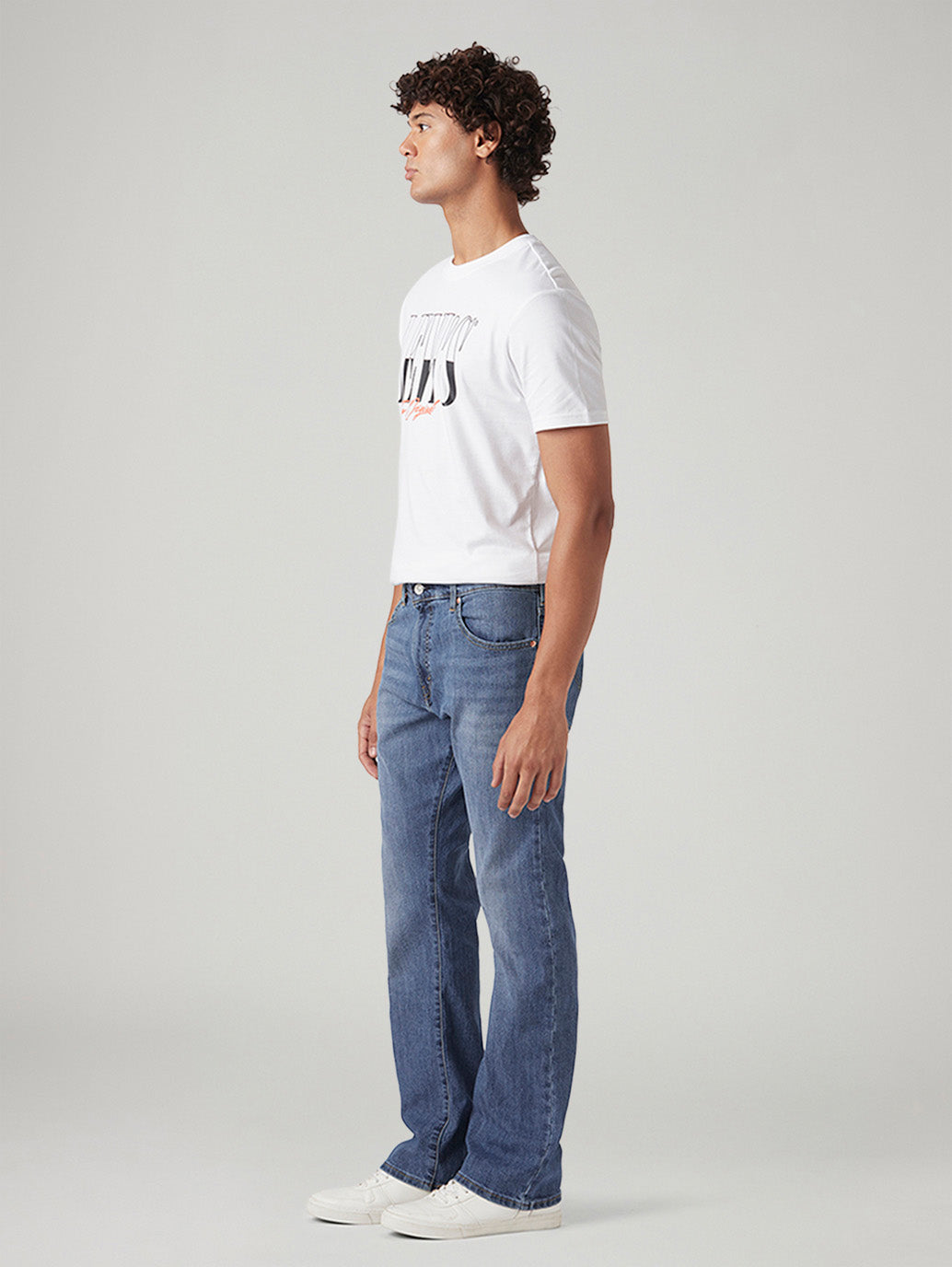 Men's 517 Blue Bootcut Fit Mid Rise Jeans - Side View