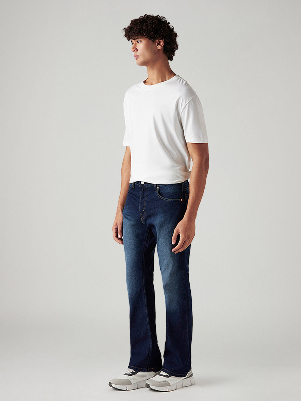 Men's 517 Dark Indigo Bootcut Mid Rise Jeans - Side View
