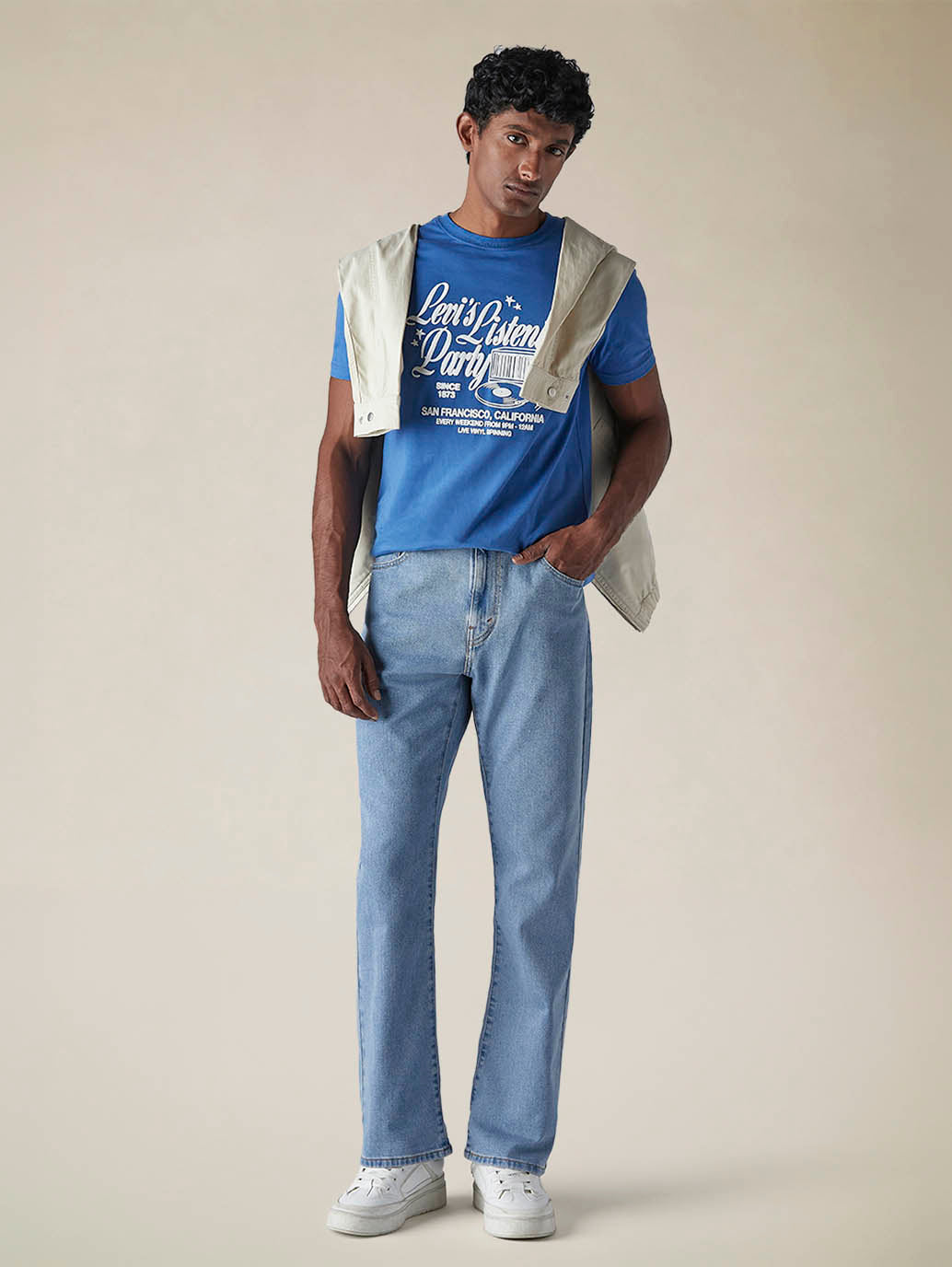 Mens 517 Mid rise Bootcut Fit Cotton Stretch Blend Jeans