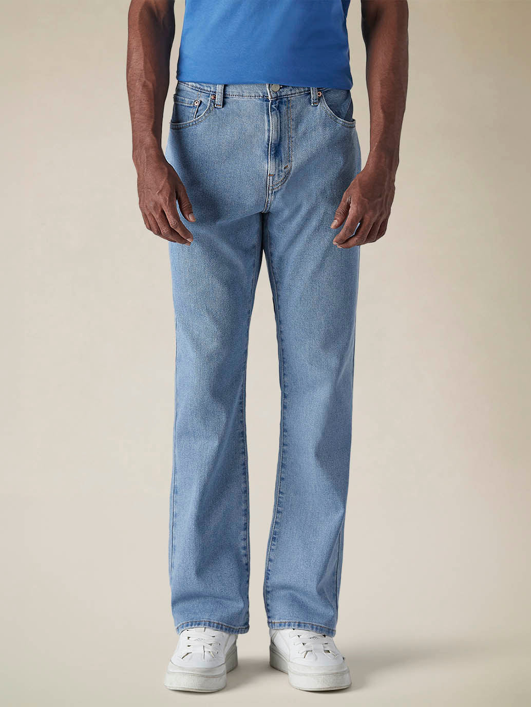 Mens 517 Mid rise Bootcut Fit Cotton Stretch Blend Jeans - Front View