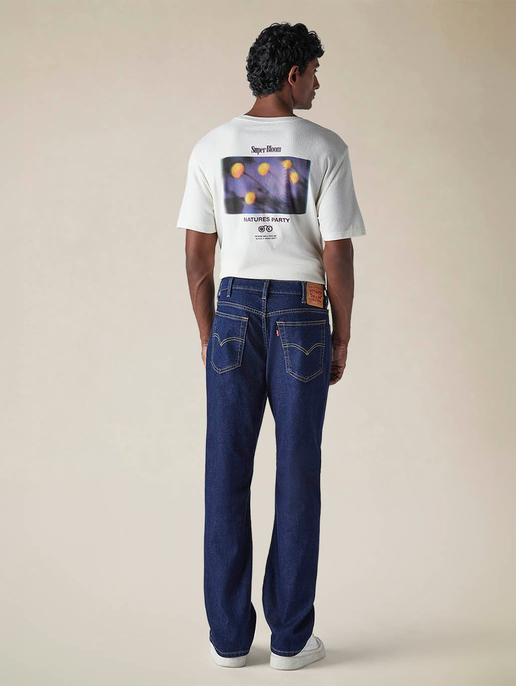 Mens 517 Mid rise Bootcut Fit Cotton Stretch Blend Jeans - Back View