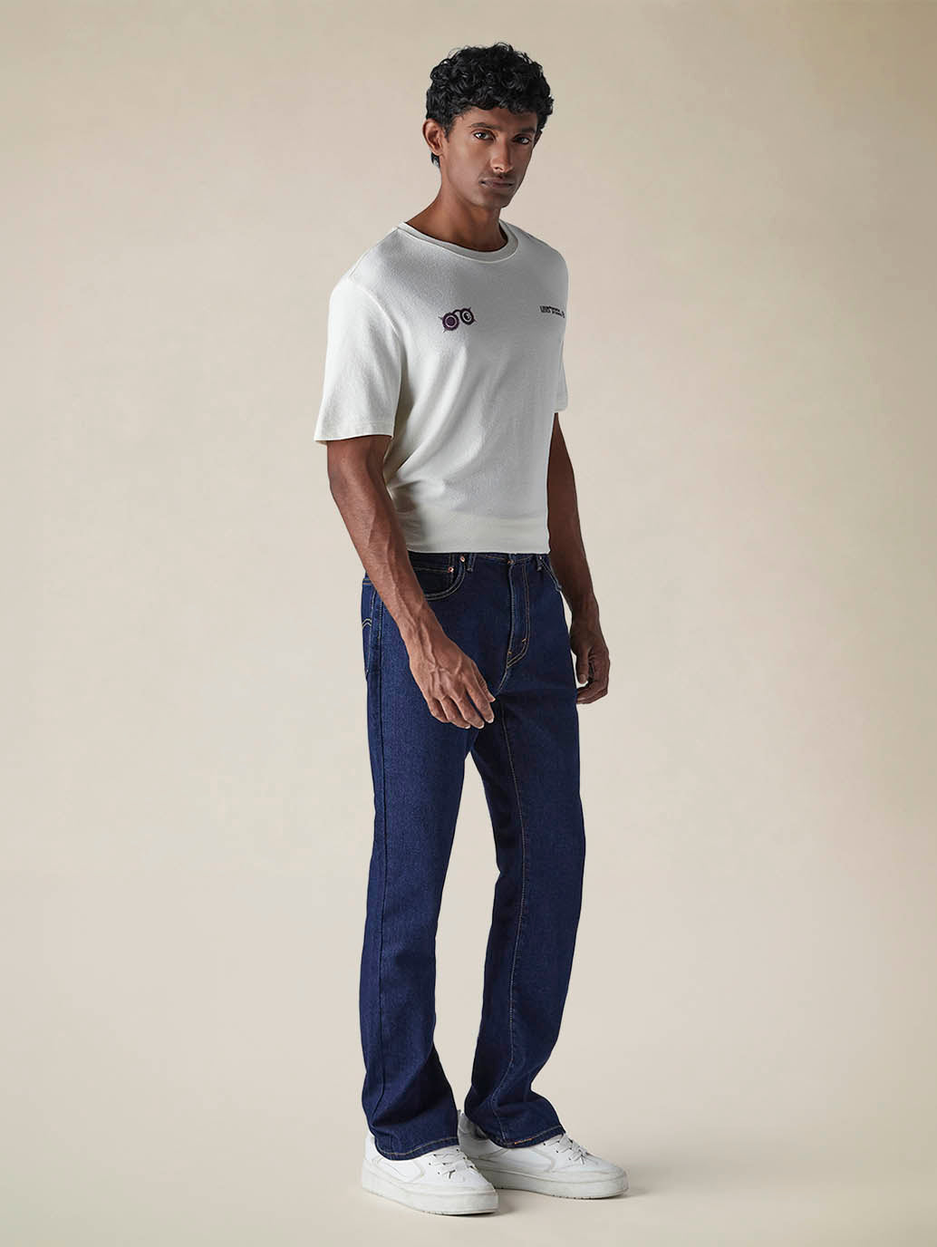 Mens 517 Mid rise Bootcut Fit Cotton Stretch Blend Jeans - Side View