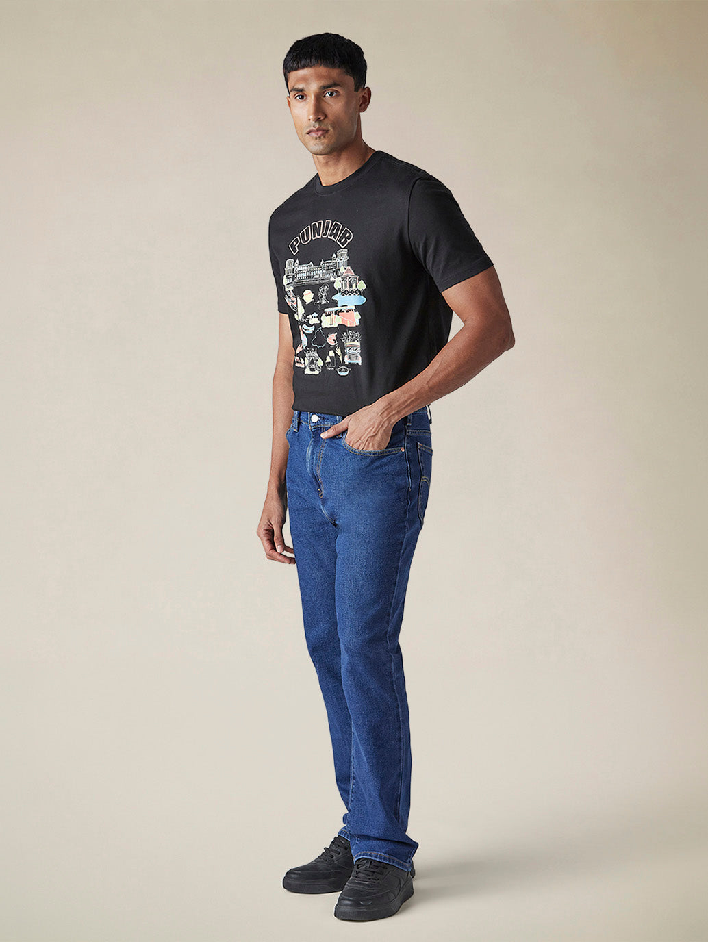 Mens 517 Mid rise Bootcut Fit Cotton Stretch Blend Jeans - Side View