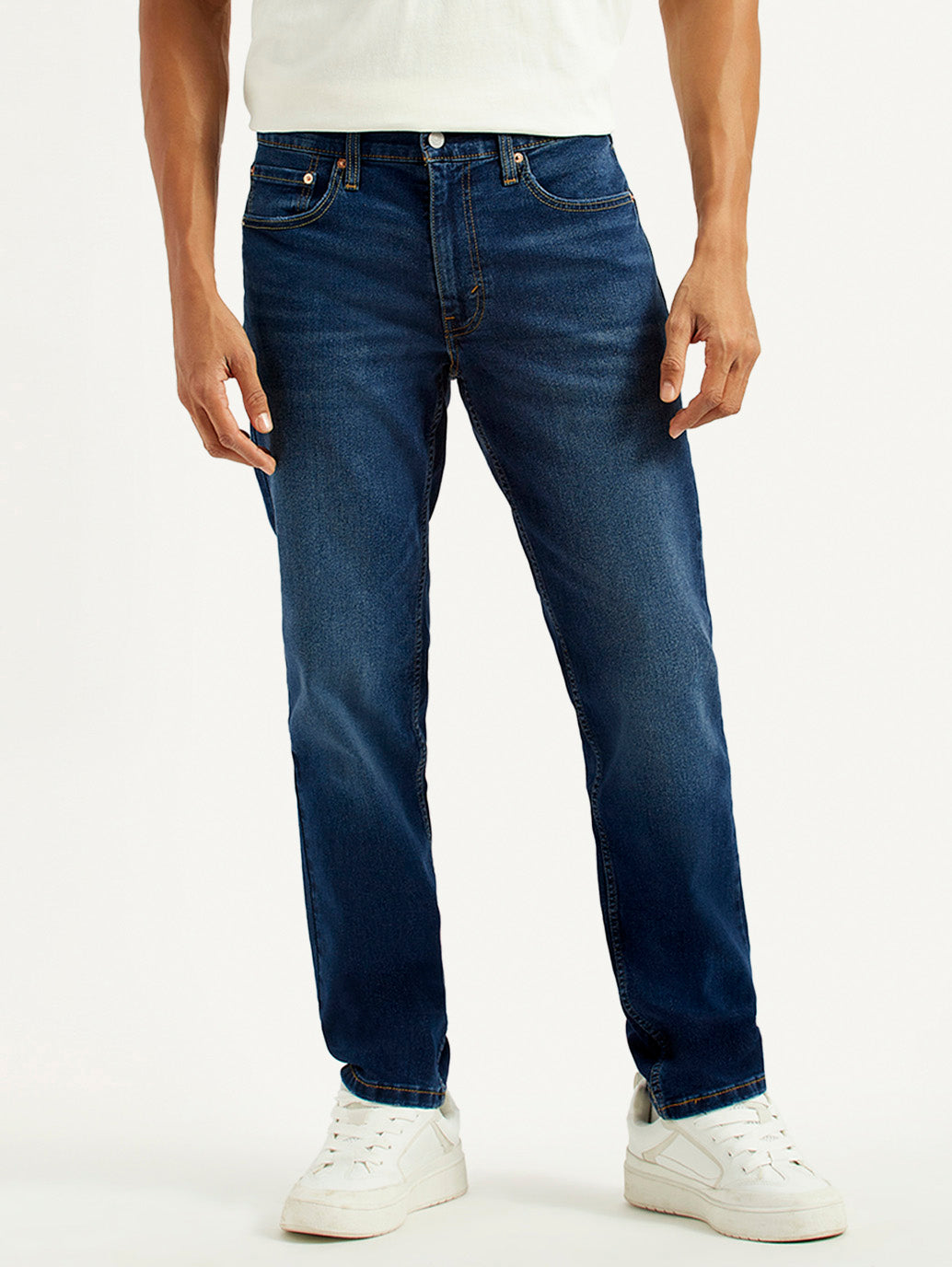 Men's 541 Dark Indigo Athletic Tapered Fit Mid Rise Jeans - Front View