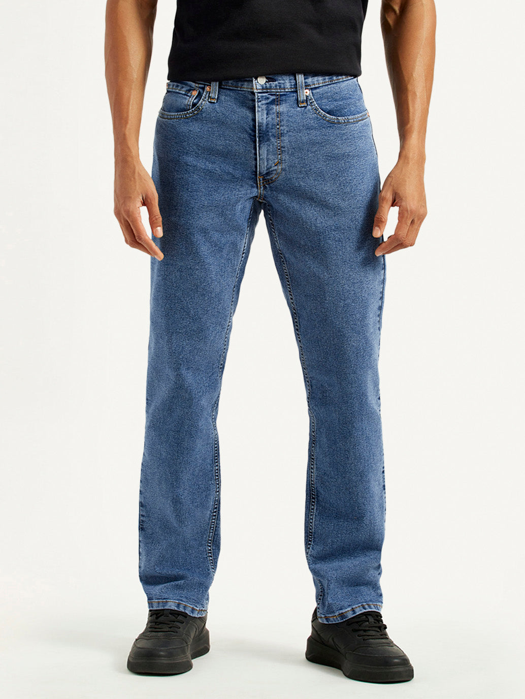 Men's 541 Med Indigo Athletic Tapered Fit Mid Rise Jeans - Front View