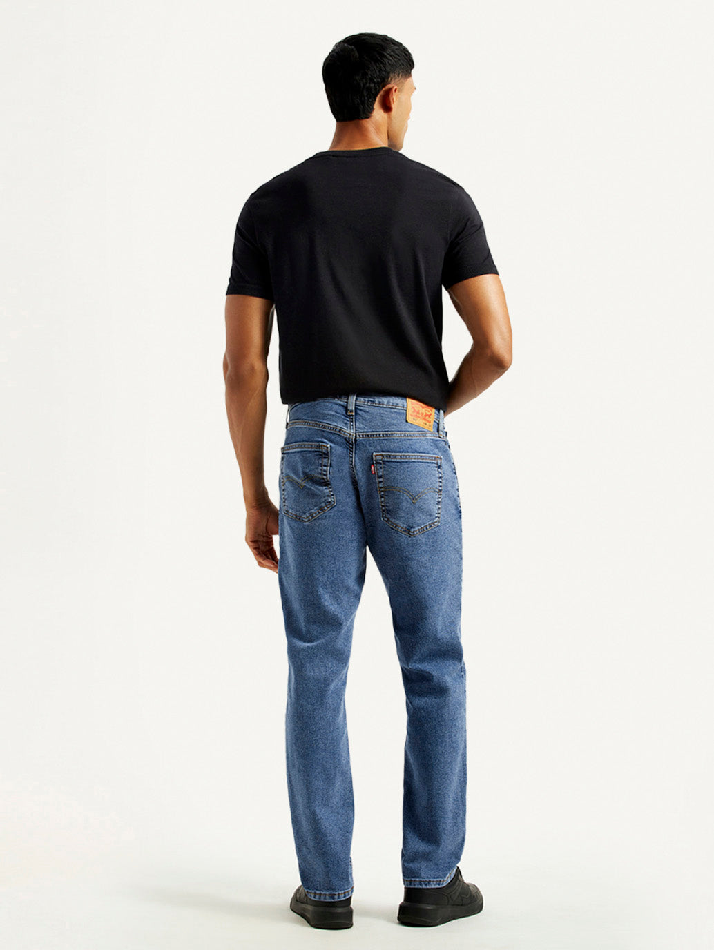 Men's 541 Med Indigo Athletic Tapered Fit Mid Rise Jeans - Back View