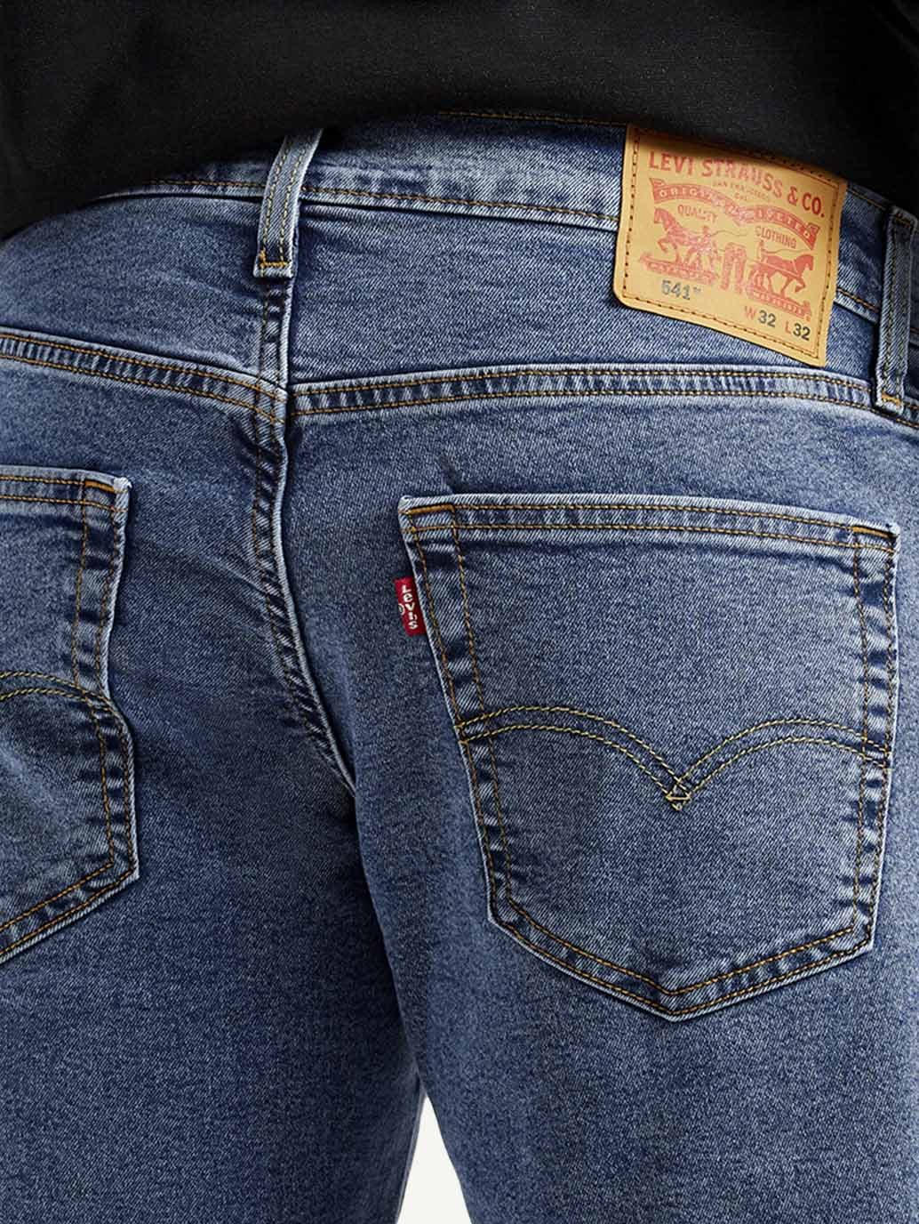 Men's 541 Med Indigo Athletic Tapered Fit Mid Rise Jeans - Detail View